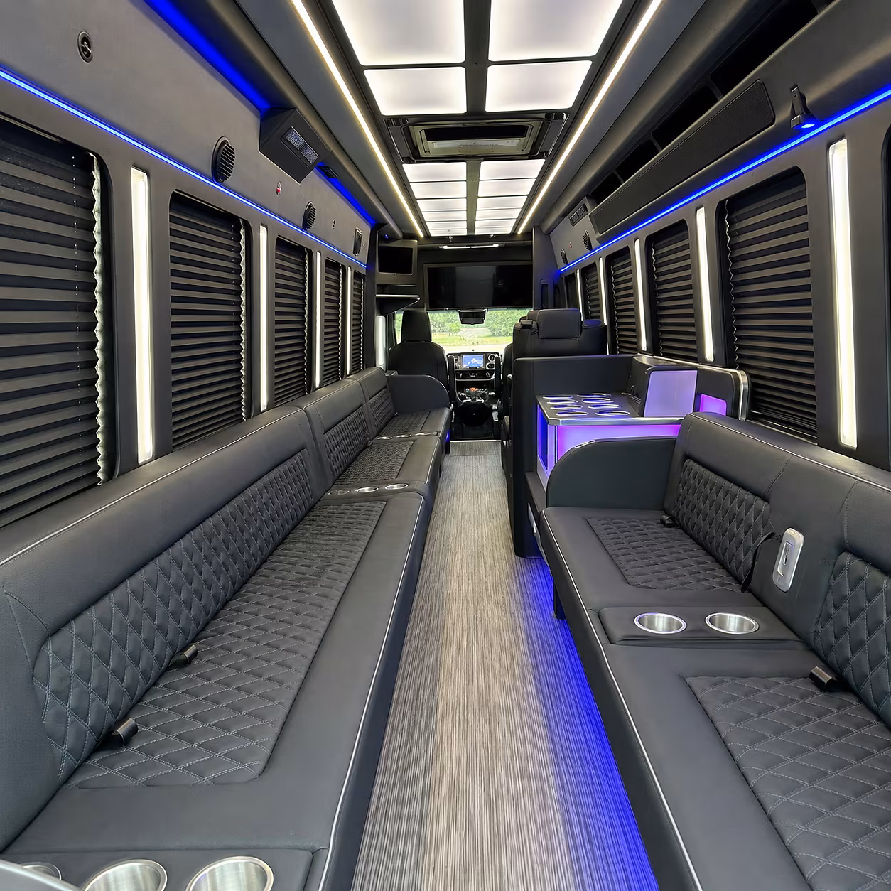 Clarksville Private Event Transportation party bus interior
