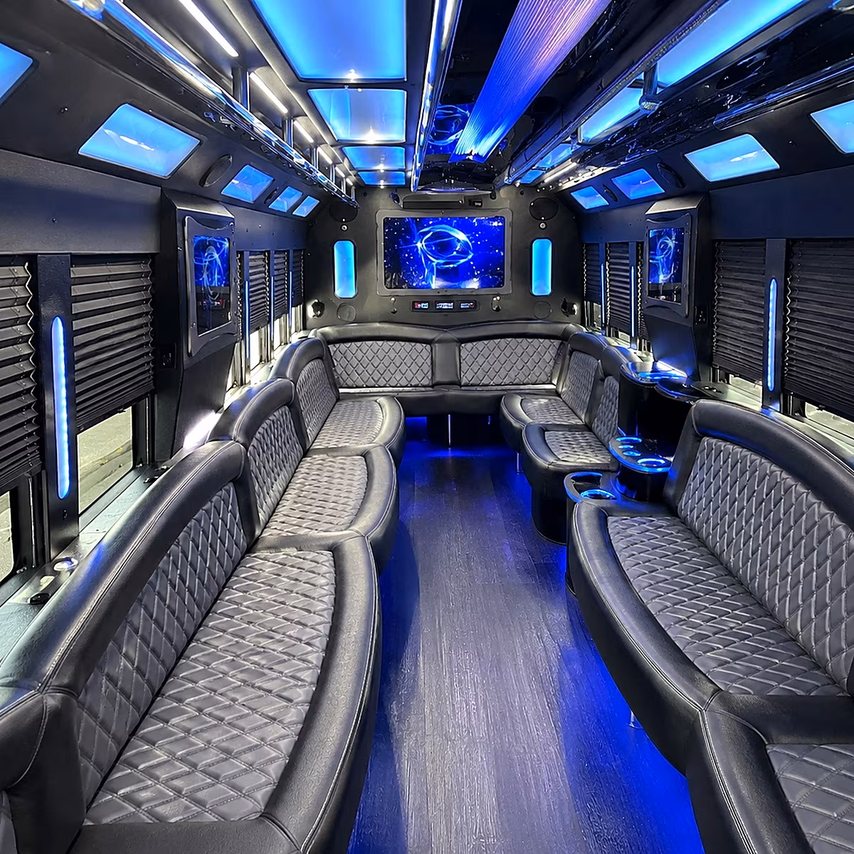 Clarksville Wedding Transportation party bus interior