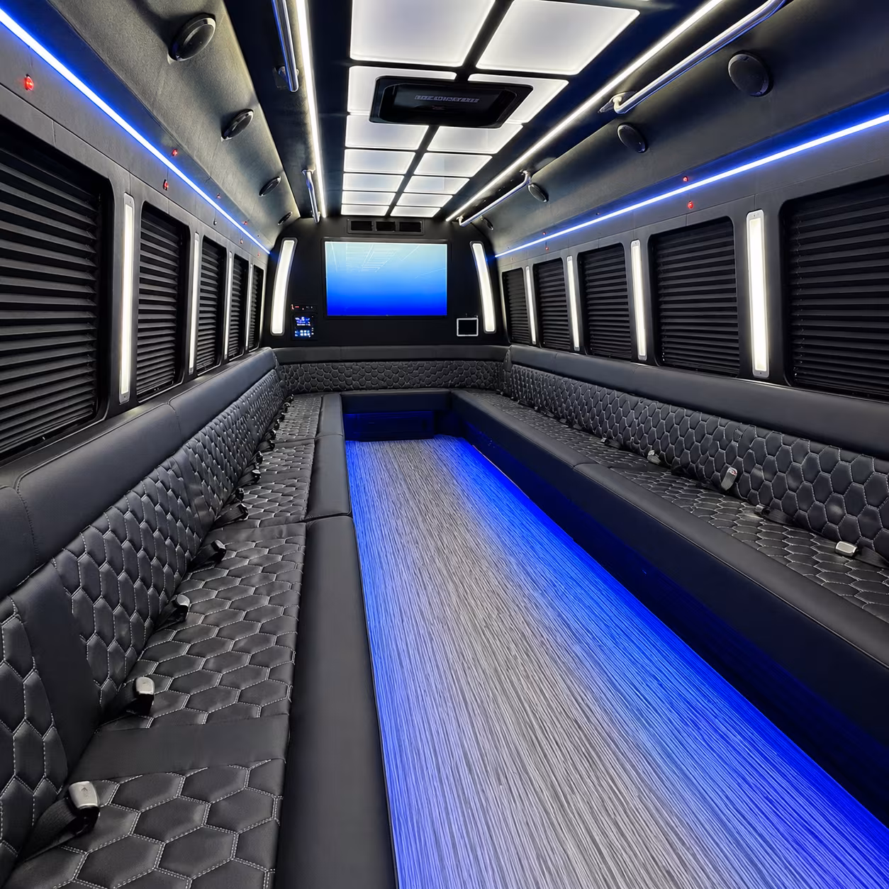 Clarksville Wedding Transportation party bus exterior