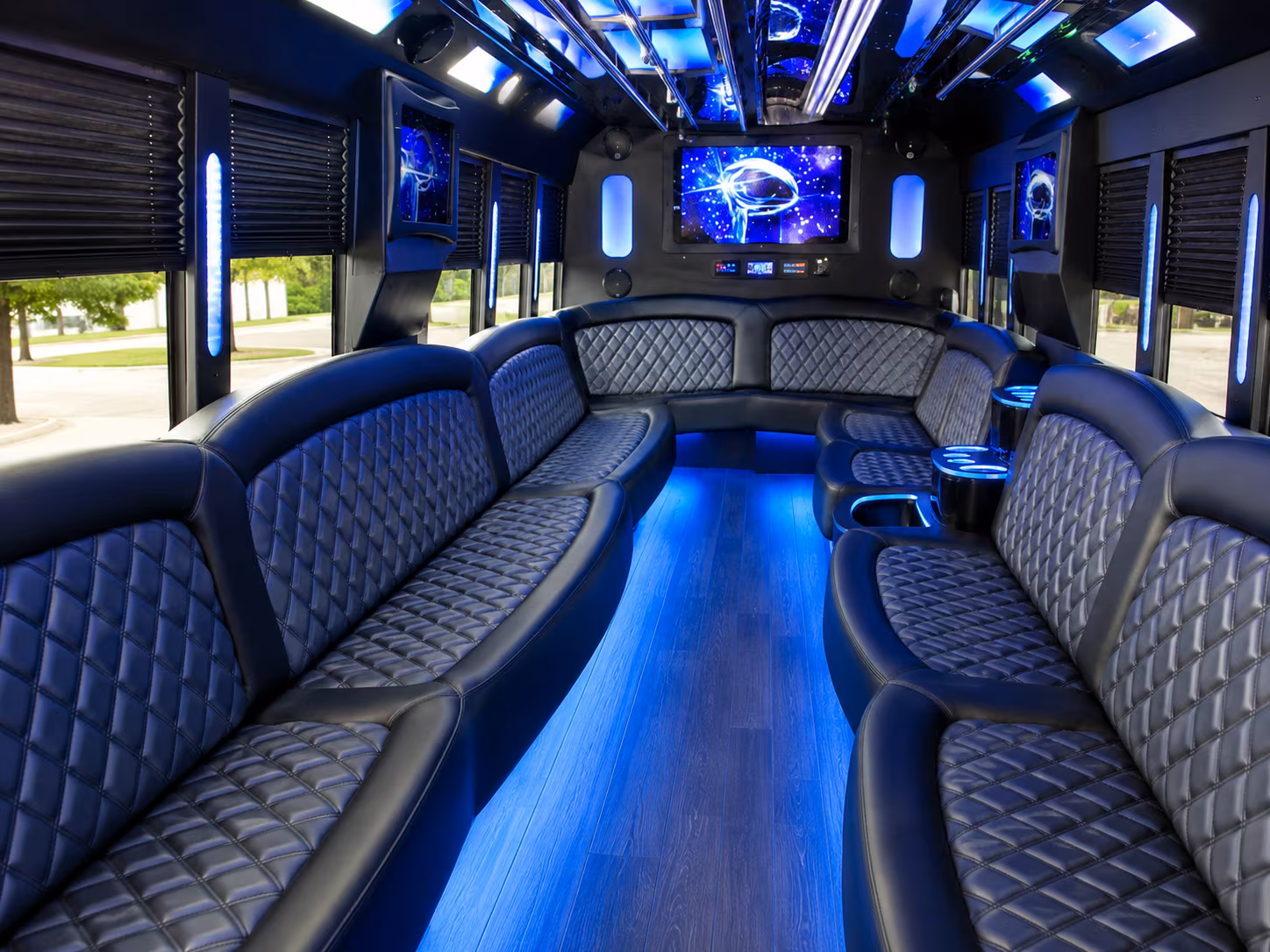 Clarksville Winery Tour & Pub Crawl Transportation party bus interior
