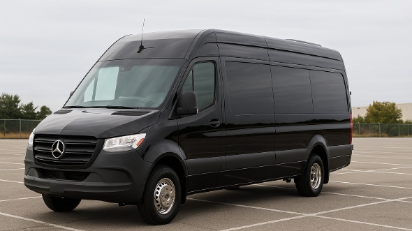 Exterior of Charter Bus Company Nashville's 14 Passenger Sprinter Limousine in Nashville