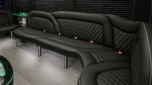 Interior of Clarksville Party Bus Company's 18 Passenger Party Bus in Clarksville