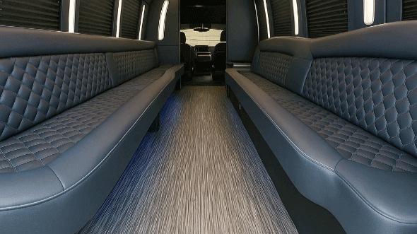 Interior of Charter Bus Company Franklin's 20 Passenger Party Bus in Franklin