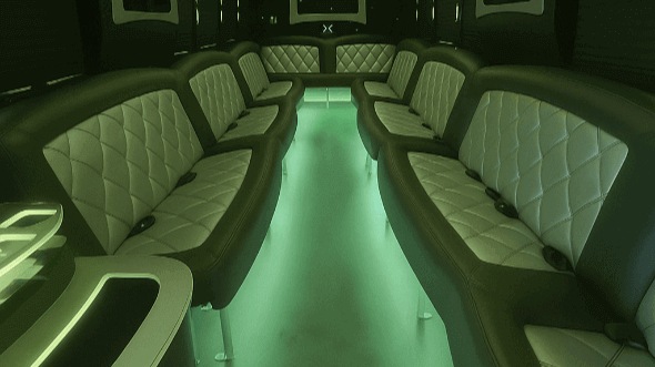 Interior of Charter Bus Company Lexington's 20 Passenger Party Bus in Lexington