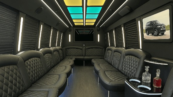 Interior of Charter Bus Company Murfreesboro's 20 Passenger Party Bus in Murfreesboro