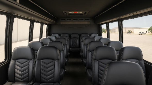 Interior of Charter Bus Company Clarksville's 25 Passenger Minibus in Clarksville