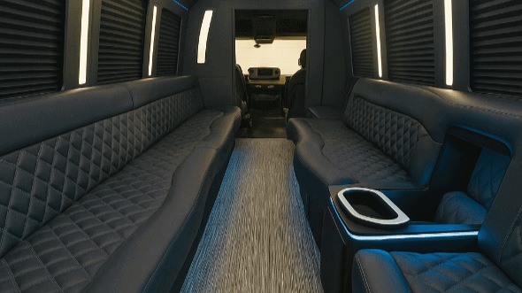 Interior of Charter Bus Company Nashville's 25 Passenger Party Bus in Nashville