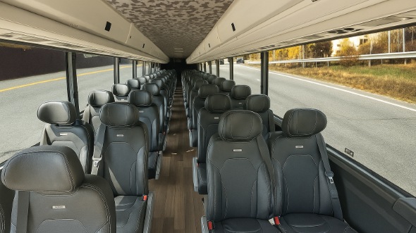 Interior of Charter Bus Company Clarksville's 28 Passenger Minibus in Clarksville