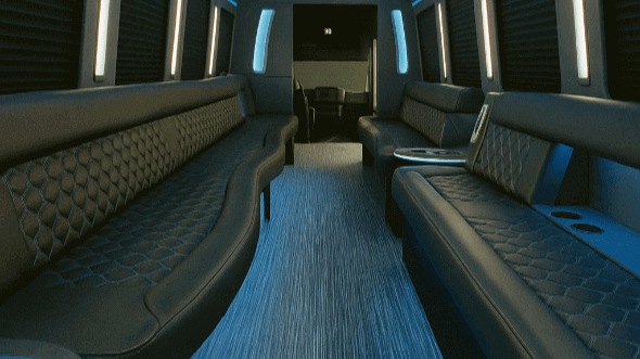 Interior of Charter Bus Company Murfreesboro's 28 Passenger Party Bus in Murfreesboro