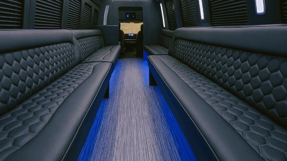 Interior of Charter Bus Company Murfreesboro's 30 Passenger Party Bus in Murfreesboro