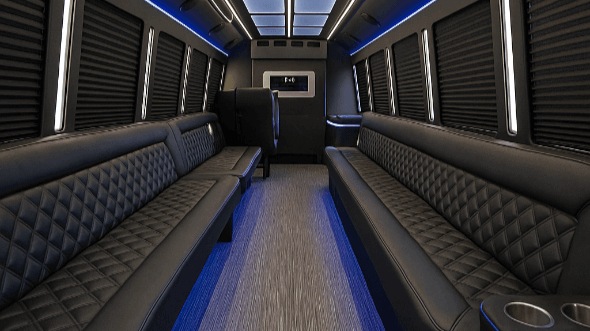 Interior of Charter Bus Company Evansville's 40 Passenger Party Bus in Evansville