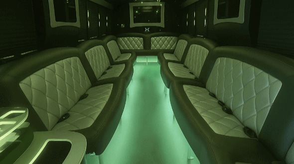 Interior of Charter Bus Company Franklin's 40 Passenger Party Bus in Franklin