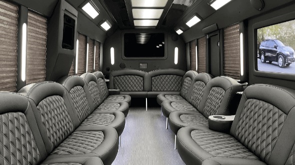 40 passenger party bus interior