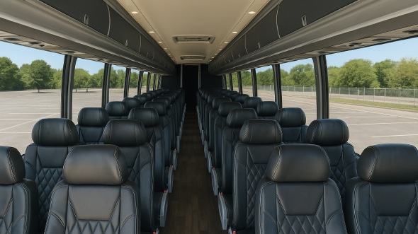 Interior of Charter Bus Company Clarksville's 46 Passenger Charter Bus in Clarksville