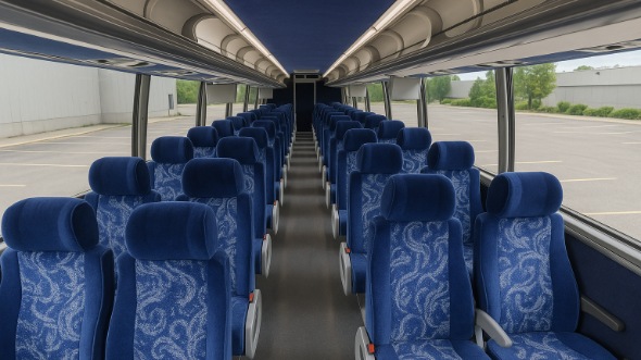 Interior of Charter Bus Company Clarksville's 47 Passenger Charter Bus in Clarksville
