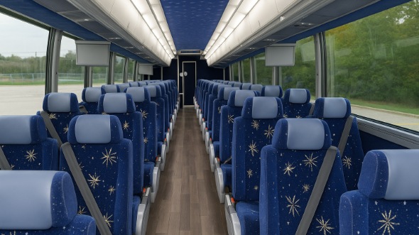 Interior of Charter Bus Company Clarksville's 48 Passenger Charter Bus in Clarksville