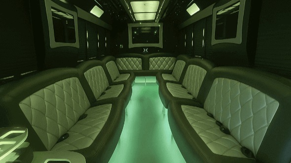 Interior of Charter Bus Company Franklin's 50 Passenger Party Bus in Franklin