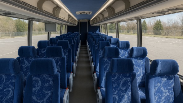Interior of Charter Bus Company Clarksville's 51 Passenger Charter Bus in Clarksville