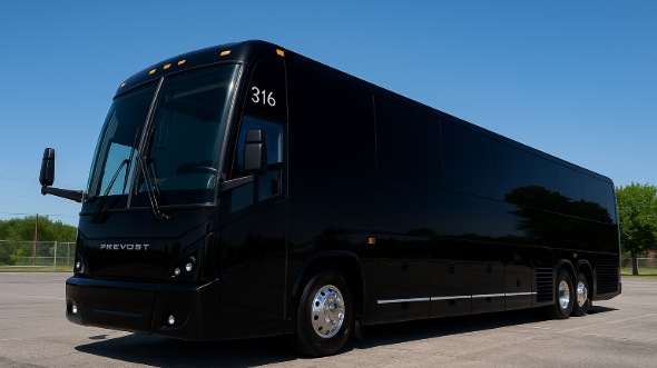 Exterior of Charter Bus Company Clarksville's 54 Passenger Charter Bus in Clarksville