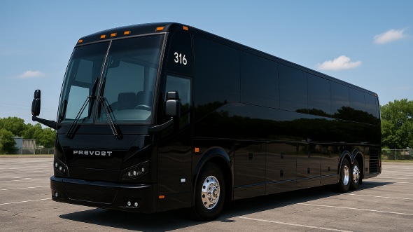 Exterior of Charter Bus Company Clarksville's 55 Passenger Charter Bus in Clarksville