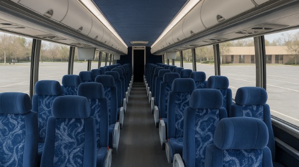 Interior of Charter Bus Company Clarksville's 56 Passenger Charter Bus in Clarksville