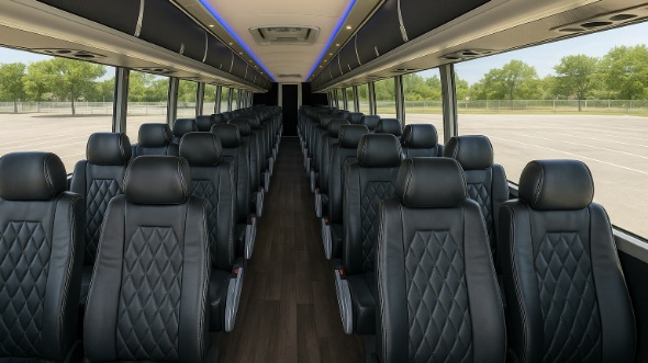 Interior of Charter Bus Company Clarksville's ADA Charter Bus in Clarksville