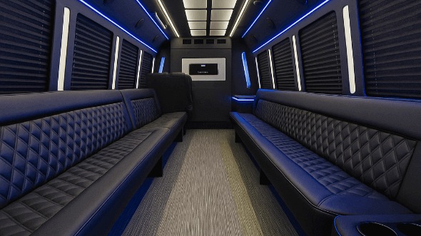 clarksville 40 passenger party bus inside