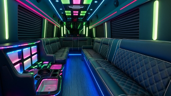clarksville 40 passenger party bus interior